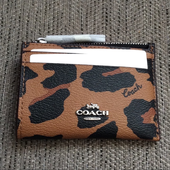Coach Accessories - Coach Leopard Print Card Holder NWT